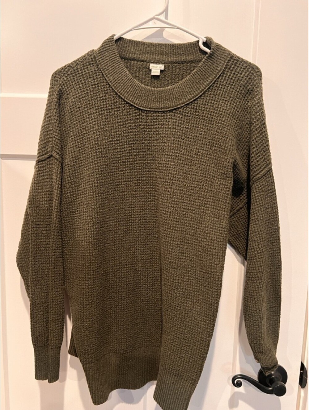 A New Day Womens XS Charcoal Gray Oversized Crewneck Knit Sweater